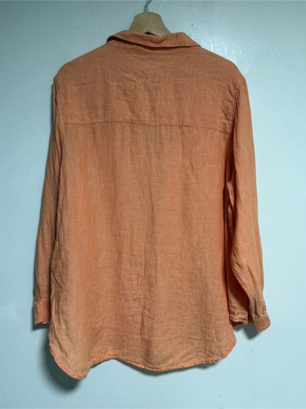 Sigrid Olsen 100% Linen Button Front Shirt Peach Orange Plus Size 2X - Picture 9 of 9